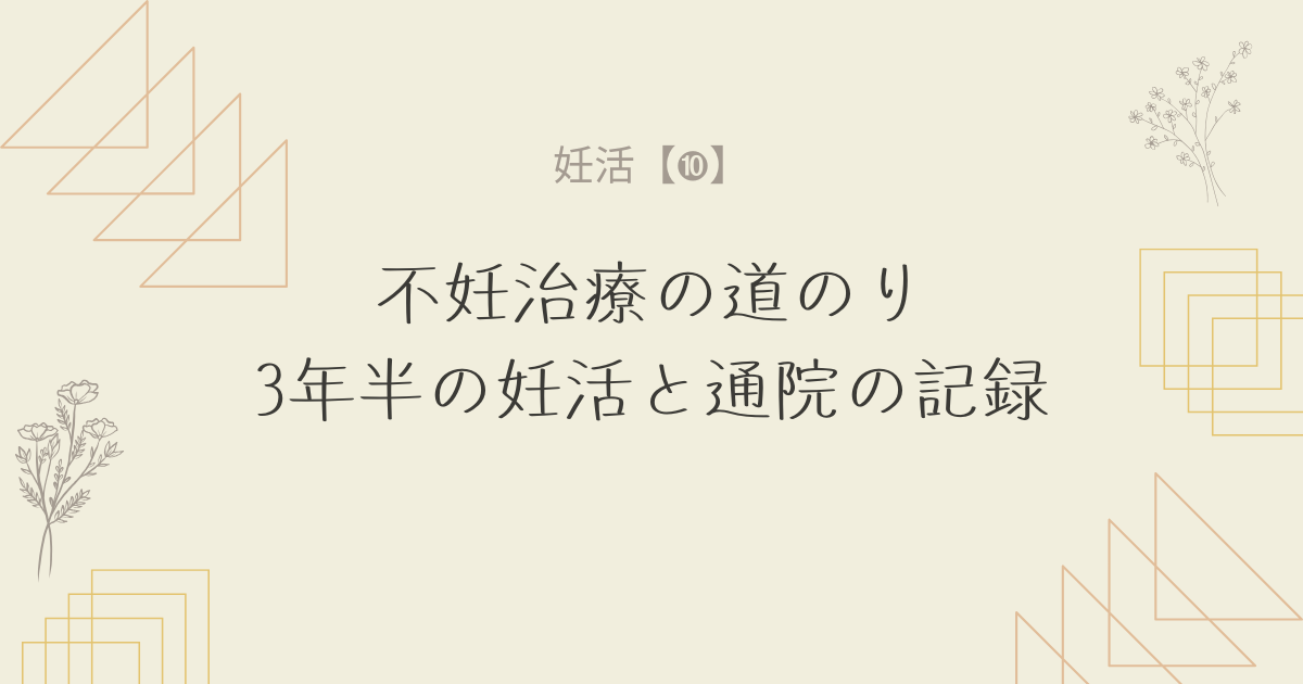 【妊活10】不妊治療の道のり：3年半の妊活と通院の記録